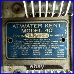 Atwater Kent Model 40 Breadbox Radio Receiver 1928 Parts Restore