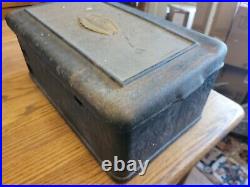 Atwater Kent Radio Metal Coffin Box Parts Knob Badge Tube Chassis Antique Vtg