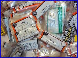 BIG lot of over 130 Vintage ECG, GE, Sylvania parts in original plastic bags