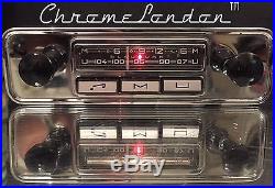 BLAUPUNKT MANNHEIM 12+/- Vintage Chrome Classic Car FM Radio +MP3 FULLY RESTORED