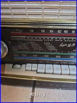 Blaupunkt Riviera 3D German Tube Radio AM FM SW Type 2643 For Parts Or Repair