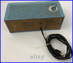 Blue Panasonic Model RC-1103 Flip Clock Solid State AM Radio For Parts Or Repair