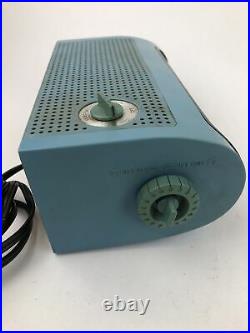 Blue Panasonic Model RC-1103 Flip Clock Solid State AM Radio For Parts Or Repair