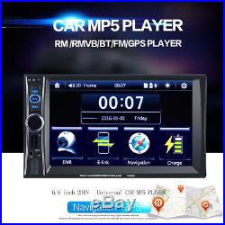 Bluetooth 6.6 HD Touch Car Dash GPS NAVIGATION Monitor Radio Stereo Free NA Map