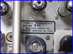 Collins KWM-2 Vintage Ham Radio Transceiver for Parts or Restoration SN 240