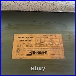 Crosley D 25GN Green Vintage Radio See Description For Info Parts/Restoration