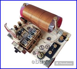 Crystal Radio Radiant Resonance Inspired by Steampunk Art. Made of Vintage Parts