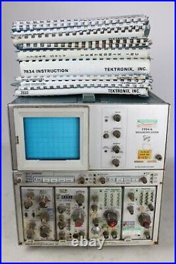 FOR PARTS/REPAIR Vintage Tektronix 7704A Oscilloscope CB HAM Radio + Manuals
