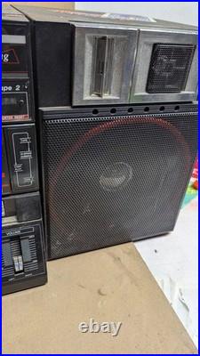 For Parts Vintage Bensonic Elite Electronic Ghetto Blaster Boombox Equalizer