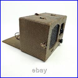For Parts or Repairs Air King Tube Radio AM Tabletop Brown Vintage 1930's RARE