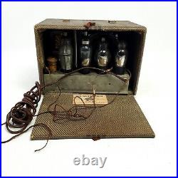 For Parts or Repairs Air King Tube Radio AM Tabletop Brown Vintage 1930's RARE