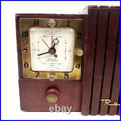 For Repair Or Parts Vintage Regal Tube Radio Clock Wood MCM C-637 USA Tabletop