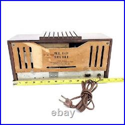 For Repair Or Parts Vintage Regal Tube Radio Clock Wood MCM C-637 USA Tabletop
