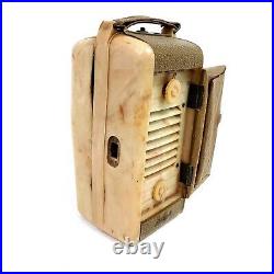 For Repair Or Parts Vintage Sentinel 227 Portable Tube Radio Swirl Rare AM