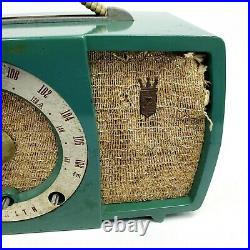 For Repair Or Parts Vintage Tube Radio Zenith AM FM Model H724 Green MCM Retro
