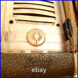 For Repair Vintage Sentinel 227 Portable Tube Radio Swirl Rare AM For Parts