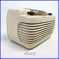 For Repair or Parts Vintage Philco Hippo Bakelite Tube Radio 46-420 Cream Knobs