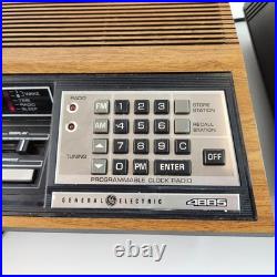 GE 7-4885A & 7-4880A Alarm Clock Radio Vintage Woodgrain Parts Repair 4885 4880