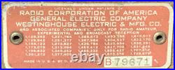 General Electric, Westinghouse Radio Corporation Vintage Tube Radio PARTS only