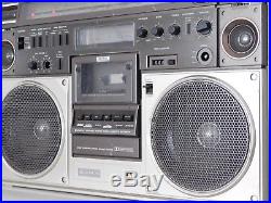 Huge Vintage Hitachi Trk-8600 8600hc Boombox Ghetto Blaster For Parts Only As-is
