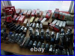 Huge Vtg. Radio/TV Electronics Glass Tubes & Resistors & other Components