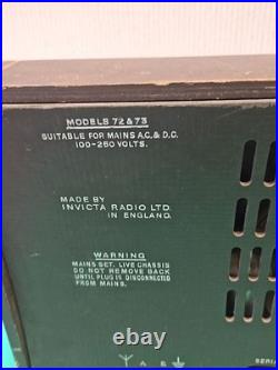 Invicta Model 72/73 Vintage Tube Radio Shortwave MW LW England Parts Repair