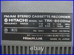 Junk For parts HITACHI PERDISCO TRK-8600RM Cassette Recorder Boom Box vintage