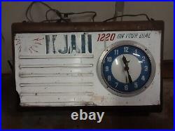 Kjan. 1220 Am. Vintage Clock Sign. (does Not Work) Parts Only