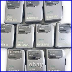 Lot 10 Vintage Sony Walkmans Cassette Tape Player For Parts Repair WM-FX141