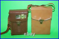 Lot Of 11 Vintage Transistor Radios & 2 Leather Cases For Parts Or Repair