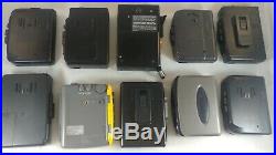 Lot of 10 Vintage Sony Walkman Cassette Players / Radio AS IS FOR PARTS REPAIR
