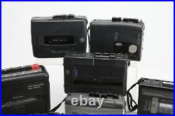 Lot of 12 Vintage Cassette Tape Recorders FM Radio Sony Headphones PARTS/REPAIR
