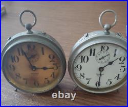 Lot of 2 Westclox Big Ben Wind-Up Alarm Clocks For Parts or Repair