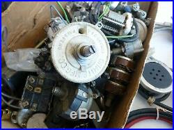 Lot of Vintage Radio Parts Knobs Capacitors Resistors Ohmite Allen Bradley