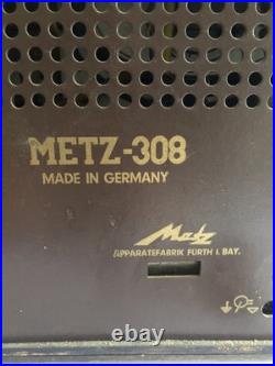 METZ 308 MCM Large Tabletop Tube AM FM SW Radio Germany As Is Parts or Repair