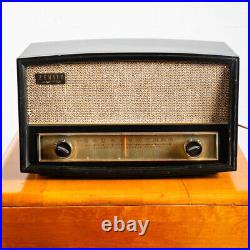 Mid Century Modern Radio Hifi Zenith Black Wood 2 Knobs Tube Vintage AM/FM Parts
