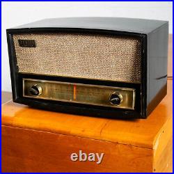 Mid Century Modern Radio Hifi Zenith Black Wood 2 Knobs Tube Vintage AM/FM Parts
