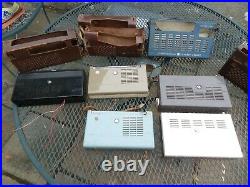National 9 x 2, Nanaola, Sanyo, Emerson vintage leather cased radios as parts