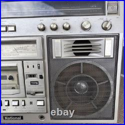 National RX-5600 Vintage Boombox Cassette Radio Silver Retro For Parts Junk