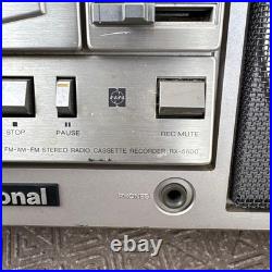 National RX-5600 Vintage Boombox Cassette Radio Silver Retro For Parts Junk