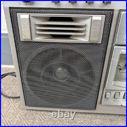 National RX-5600 Vintage Boombox Cassette Radio Silver Retro For Parts Junk