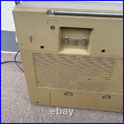 National RX-5600 Vintage Boombox Cassette Radio Silver Retro For Parts Junk