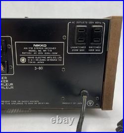 Nikko NR-719 Vintage AM/FM Stereo Receiver Parts or Repair