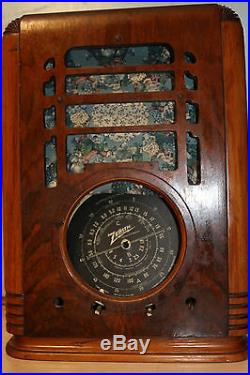 Old Antique Wood Zenith Vintage Tube Radio For Repair or Parts