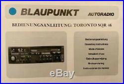 PORSCHE OEM BLAUPUNKT TORONTO SQR 46 Vintage Radio Cassette +BOOKS 911.645.13902