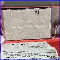 Parts Not Working Vintage Bulova All Transistor Radio 620 Red Gold Damage