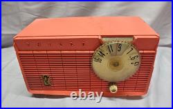 Philco 1950's Salmon Pink Model F815-126 AM Tube Radio -Rare- PARTS/REPAIR ONLY