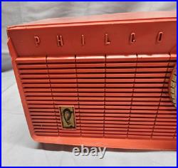 Philco 1950's Salmon Pink Model F815-126 AM Tube Radio -Rare- PARTS/REPAIR ONLY