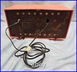 Philco 1950's Salmon Pink Model F815-126 AM Tube Radio -Rare- PARTS/REPAIR ONLY
