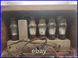Philco Tube Radio Wood Tabletop Cabinet Vacuum Tubes Project Parts